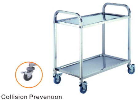 STAINLESS STEEL 2 LAYER TROLLEY