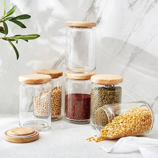 Pop Jar With Wooden Lid  - 750ml