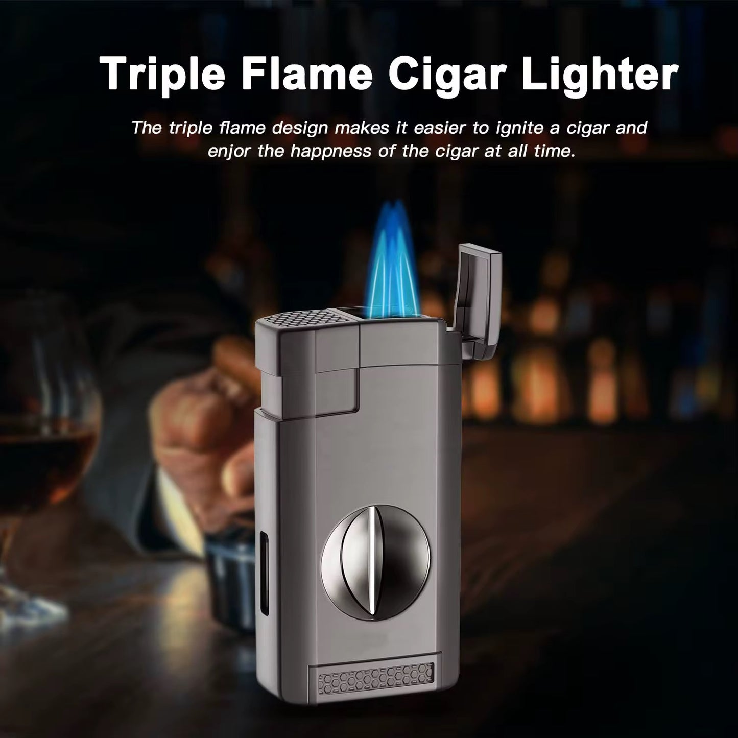 CIGAR LIGHTER - TRIPLE FLAME
